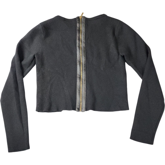 Club Monaco Black 100% Wool Cropped Sweater Size Small - Picture 4 of 10